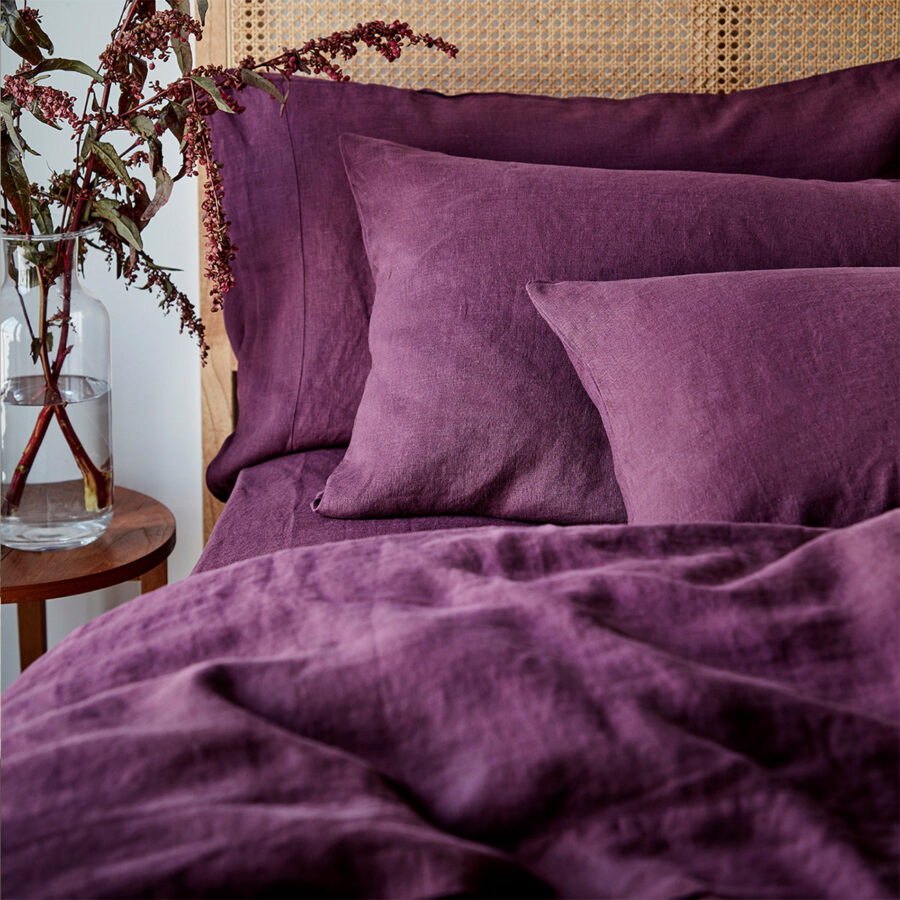 Aldesta Linen Pillowcases (Pair) – Berry 100% Pure Linen