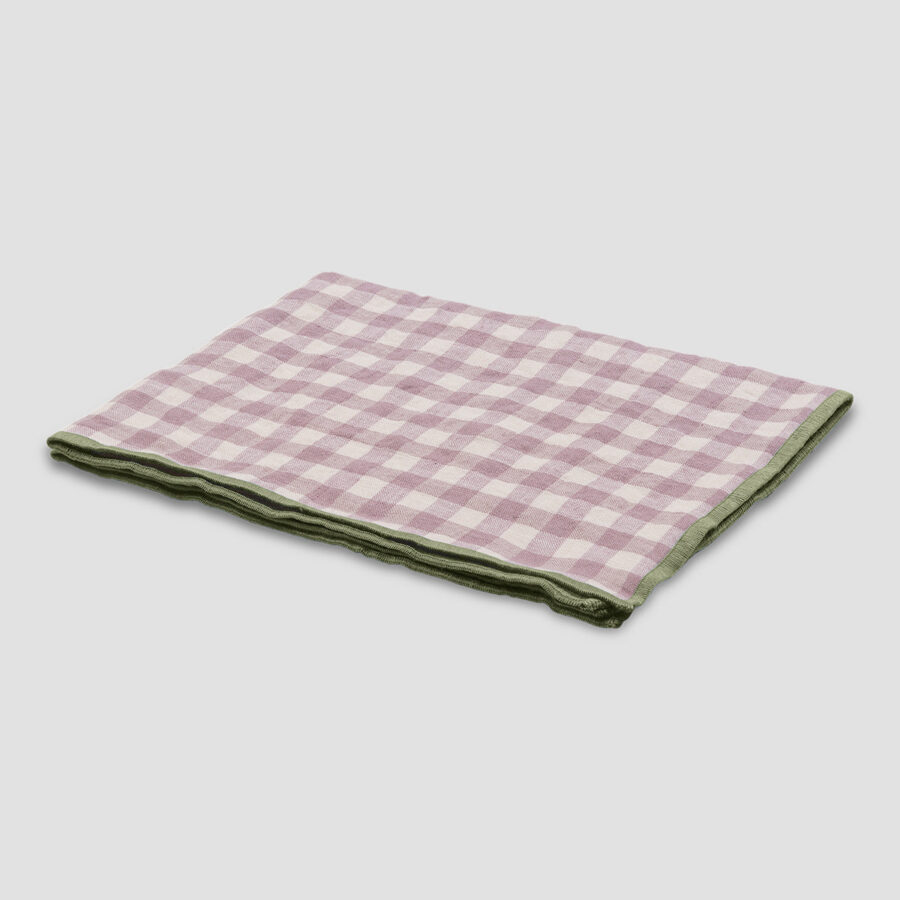 Aldesta Elderberry Gingham 100% Linen Placemats – Set of 4, Stylish & Durable - Image 3