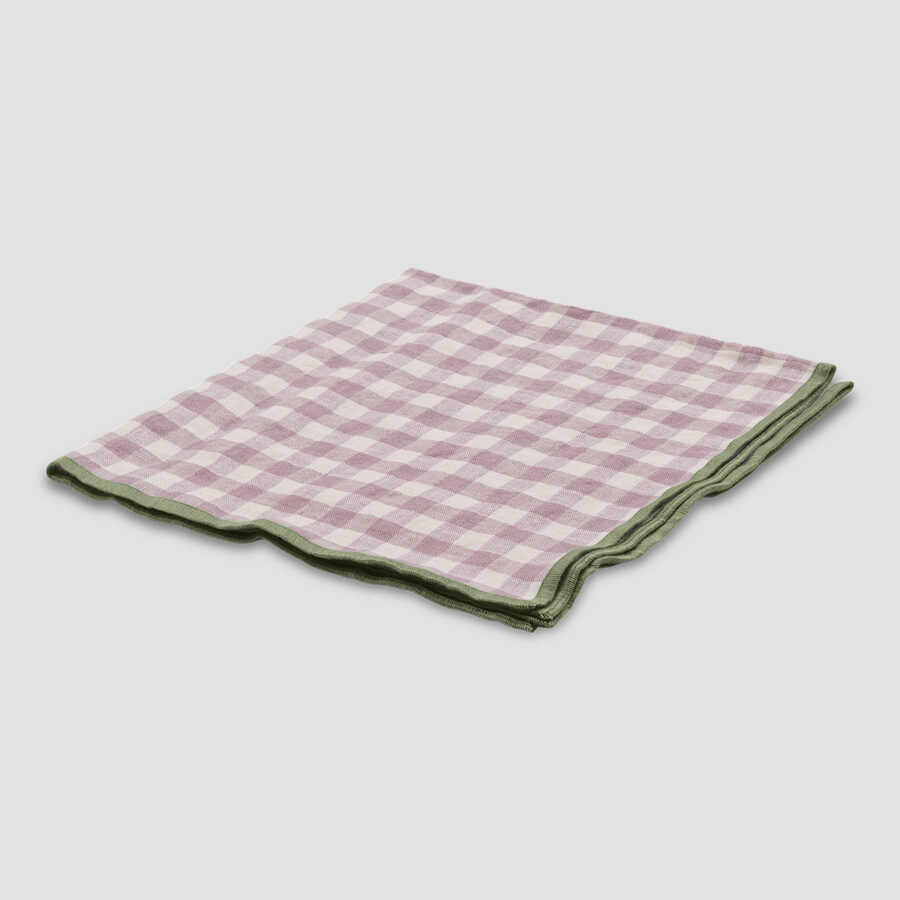 Aldesta Linen Napkins Set of 4 – Elegant Elderberry Gingham 100% Linen - Image 3
