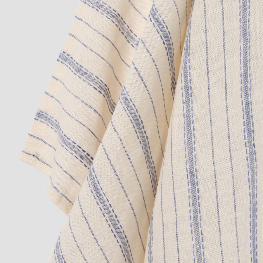 Aldesta Dusk Blue Ticking Stripe 100% Linen Tea Towel – Elegant & Long-Lasting Kitchen Essential - Image 2
