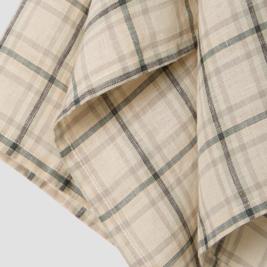 Aldesta Linen Tea Towel – Natural Check 100% Pure Linen - Image 2