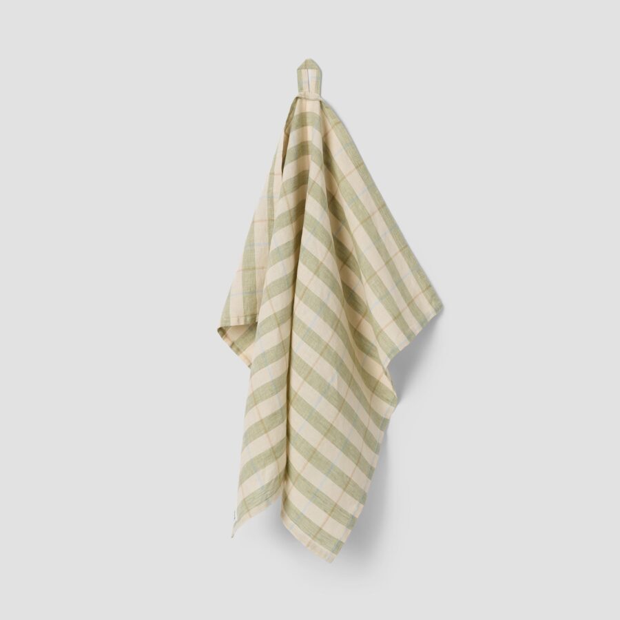Aldesta Pear Small Gingham 100% Linen Tea Towel – Soft & Stylish Kitchen Essential
