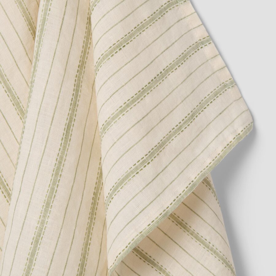 Aldesta Pear Ticking Stripe 100% Linen Tea Towel – Soft & Durable Kitchen Essential - Image 2