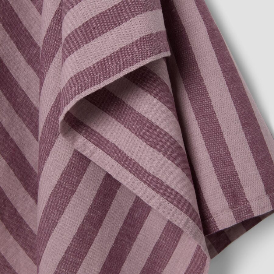 Aldesta Plum Wine Pembroke Stripe Linen Blend Tea Towel – Soft & Stylish Kitchen Essential - Image 2