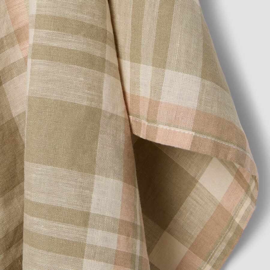 Aldesta Linen Tea Towel – Taupe Check 100% Pure Linen - Image 2