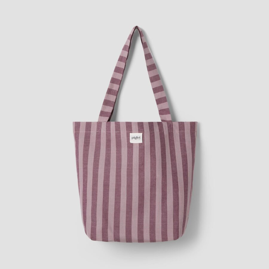 Aldesta Plum Wine Linen Blend Tote Bag – Elegant & Lightweight Carry-All