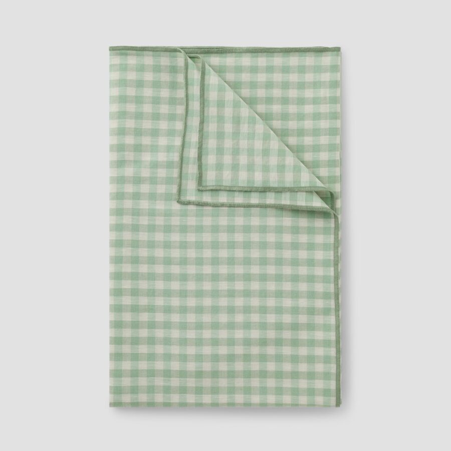 Aldesta Sage Green Gingham Linen Blend Tablecloth – Stylish & Durable Dining Essential - Image 2